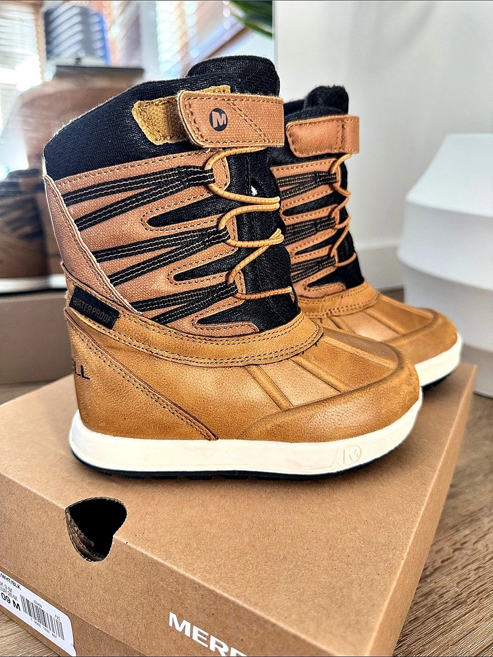Little Kids (US 9) Merrell Snow Bank 5.0 Jr Waterproof Boot Brown & Black